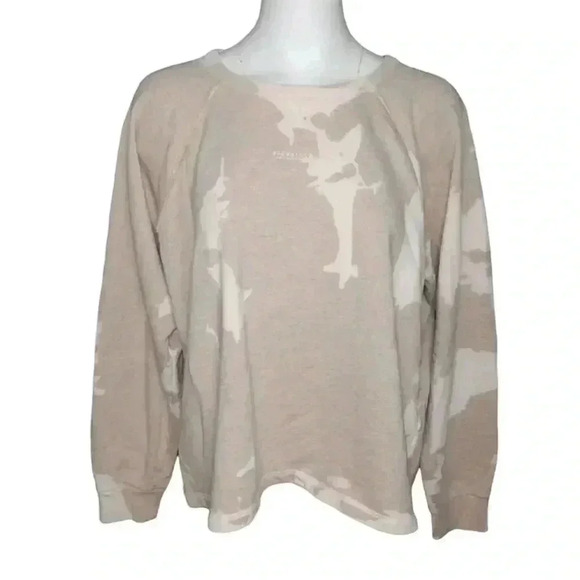 ALLSAINTS Jessi Tie Dye Oversized Cotton Sweatshirt Pink Boxy Boho Size Medium - Picture 1 of 8